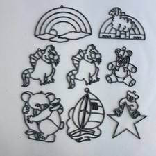 Vintage Makit Bakit Stained Glass Suncatcher Lot of 8 Dragon Rainbow Koala Etc