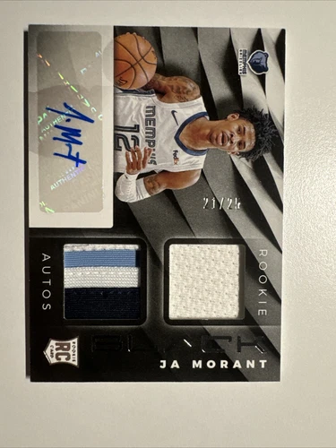 2019-20 Panini Black JA MORANT Rookie RC Patch Autograph Auto Signature 21/25