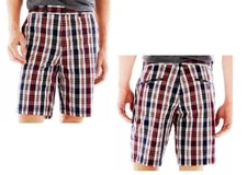 Men's Shorts Plaid Flat Front jcp size 38 NEW