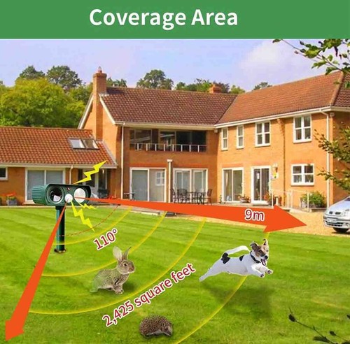 Solar Ultrasonic Deer Repeller for Repelling Cat Dog Raccoon Rabbit Squirrel Sna - Afbeelding 4 van 9
