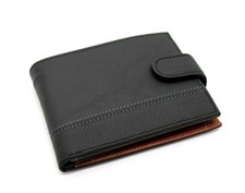 Portafoglio uomo in vera pelle con portamonete porta banconote con zip 