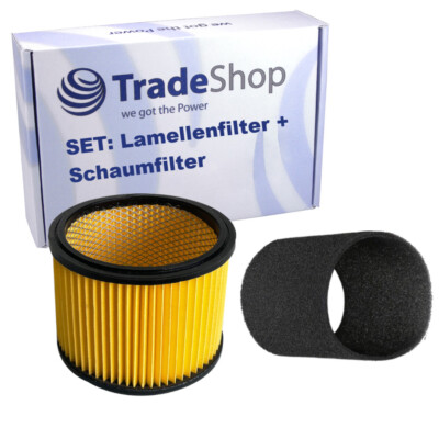 Set: Rundfilter + Schaumfilter für Einhell TE-VC 2340 SAC, TE-VC 36/30 Li S-Solo