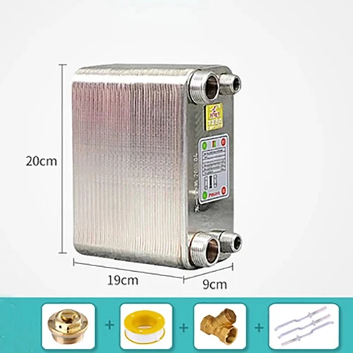 60 Piastre Scambiatore di Calore Acciaio Inox Piastra Brasata Tipo Scaldabagno SUS304 - Foto 9 di 10