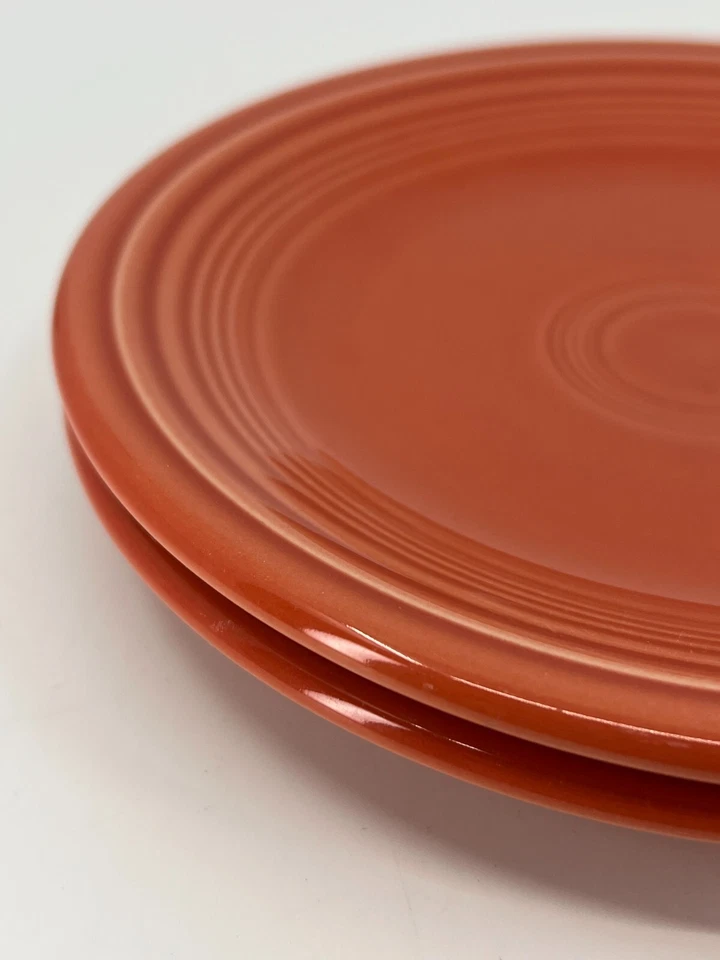 Set of 2 Fiestaware Fiesta Salad Dessert Plate TANGERINE / Bread Plates 7.25"D - Image 4 of 4