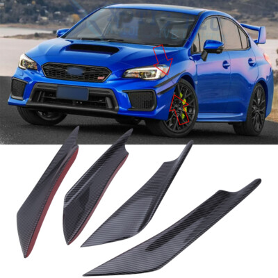 For Subaru WRX STI 4x Carbon Fiber Style Sporty Front Bumper Canard Splitter Lip
