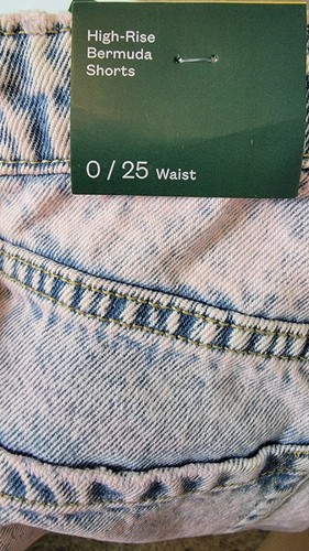 NUEVO Pantalones Cortos Bermudas de Denim Rosa de Tiro Alto Wild Fable Talla 0/25 - Imagen 3 de 3