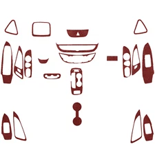 21x Full Interior Trim Kits For Chevrolet Malibu 2016-24 Wine Red Suede Leather