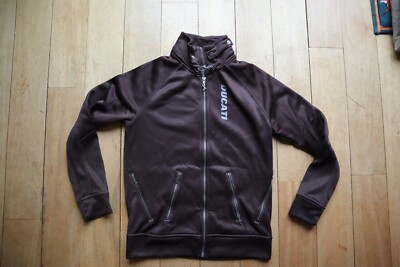 Dark Brown PUMA Ducatti Soft Shell Zip Front Fleece Lined Jacket US Small 