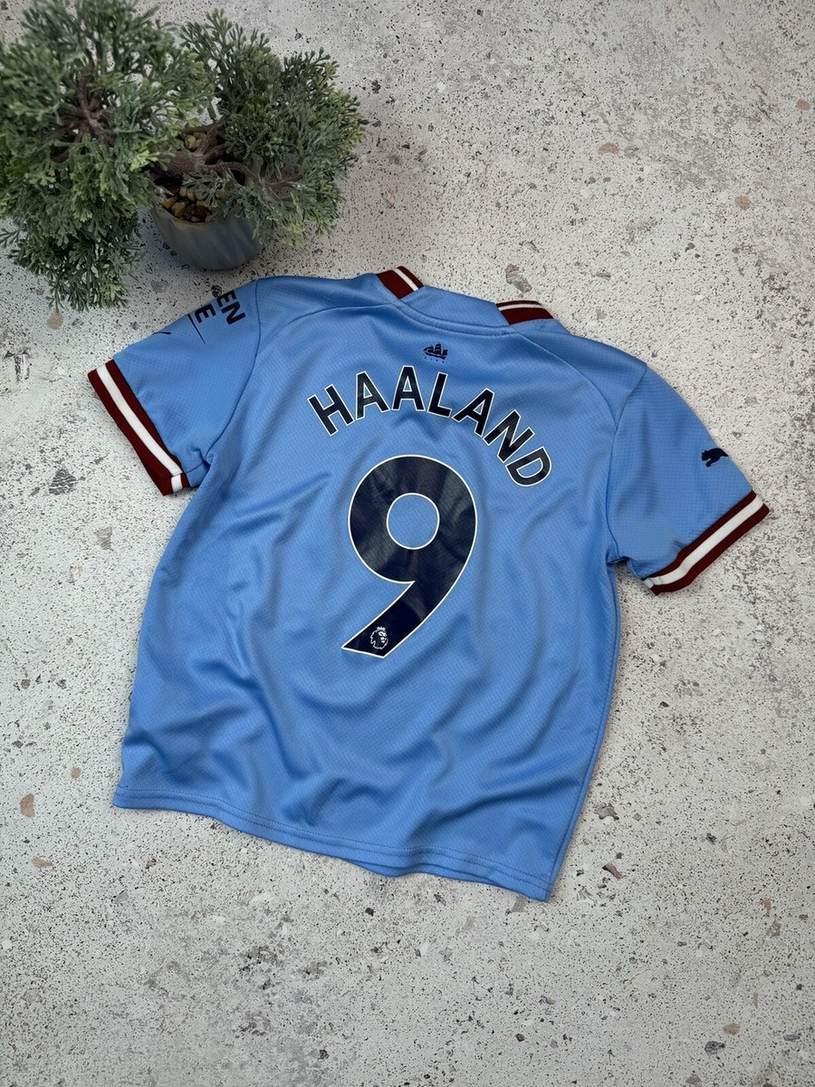 Manchester City Puma #9 HaaLand Footbaal Shirt Soccer Jetsey Size