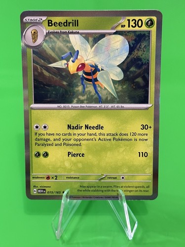 ⭐⭐⭐Pokemon Beedrill Scarlet & Violet 151 Holo Rare English 015/165 NM!!!⭐⭐⭐
