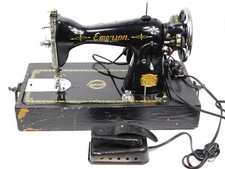 Rare Vintage EMERSON DeLuxe Electric Sewing Machine in Case w/ Champion Motor