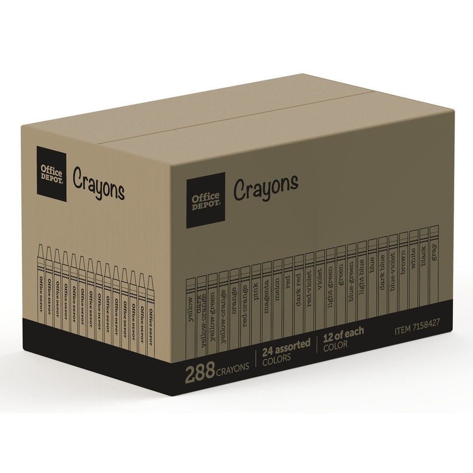 Office Depot Crayons, Assorted, 288Pk eBay