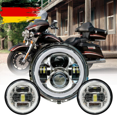 7'' LED Scheinwerfer Blinker mit +4.5'' Nebelscheinwerfer für Harley Electra Glide