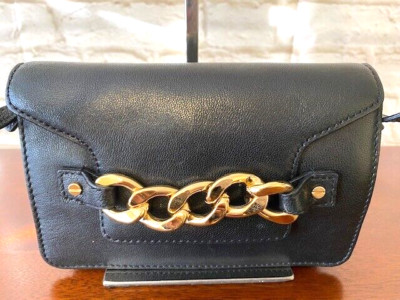 Black Leather Handbag Crossbody by Milly Handbag