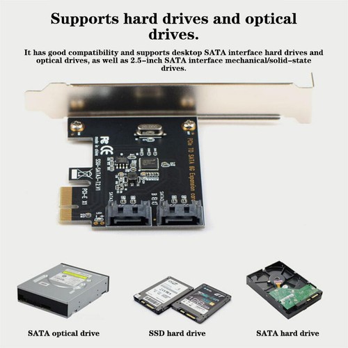 PCI-E SATA 1X 4X 8X 16X PCI-E Cards PCI Express To SATA 3.0 2-Port SATA III 6Gbp - Photo 12/14