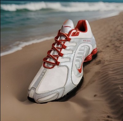 Nike Shox Navina Silver Red  White Athletic Running 90s Y2K Women 8.5 356918-160