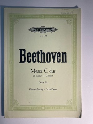 Beethoven Messe C dur Sheet Music Edition Peters 1105 C.F. Peters 