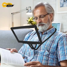 5X Hands-Free Magnifying Glass for Reading - Neck Wear Full Page Magnifier