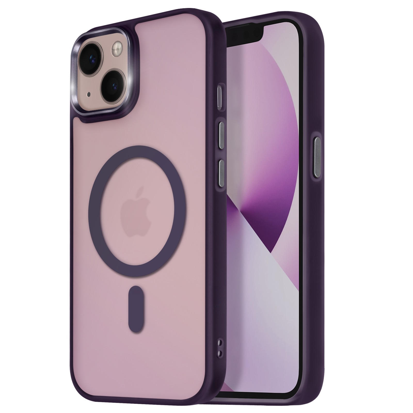 Coque iPhone 13 Avizar Frost Color violet en silicone semi-transparent