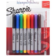 Sharpie Ultra Fine Point Permanent Markers Assorted Colors 8 Count NIB