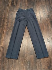 Vintage Liz Claiborne Pants Womens 4 Navy Dress Pleated Front Straight Leg Work