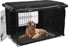 36 Inch Dog Crate Cover Heavy Duty Oxford Fabric Kennel With Mesh Window Black