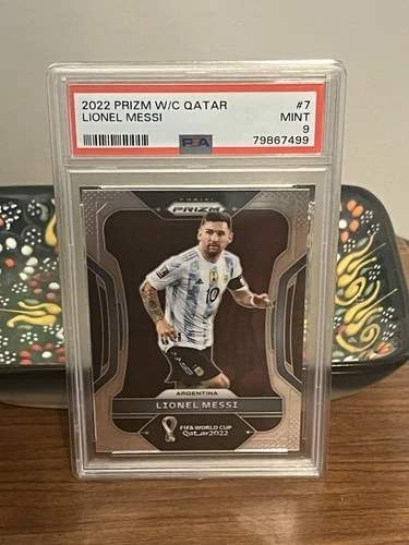 2022 Panini Prizm FIFA World Cup Qatar Lionel Messi #7 PSA 9 Mint