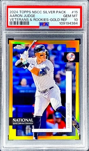 Aaron Judge RARE GOLD REFRACTOR /50 SSP BOWMAN CHROME NON AUTO MVP ROY PSA 10