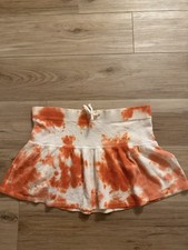 Vintage Juicy Couture Mini Skirt Orange Tie Dye Small Y2K 2000s Made In USA
