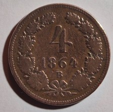 Austria Imp. 4 Kreuzer 1864. Zecca B. Condizione BB.