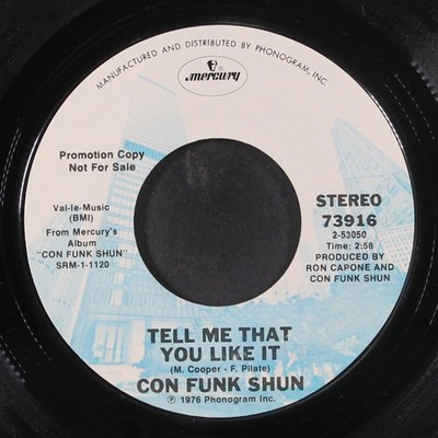 CON FUNK SHUN: another world / tell me that you like it MERCURY 7'' Single 45 RPM
