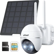 ieGeek 4G LTE Cellular Security Cameras Wireless Outdoor, Color Night Vision