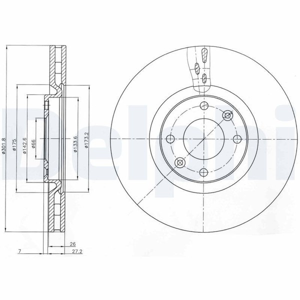 2X Delphi Bremsscheibe BG4166 FüR CitroËN Ds Peugeot-image