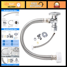 Toilet Hose Water Supply Line Kit - 2 Pack, 12" Braided Connector, Shut Off Valv