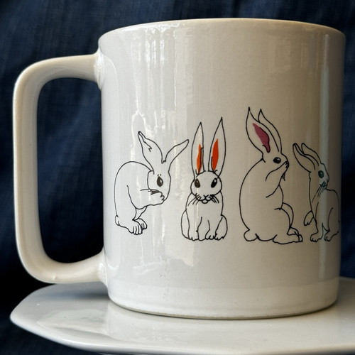 Trend Pacific Los Angeles Rabbits Mug White Made in Japan Bunnies