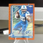 2025 Topps Chrome Football Jahmyr Gibbs Detroit Lions Orange On Card Auto /25