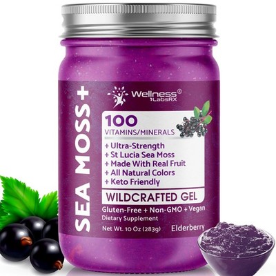WELLNESS LABSRX Irish Sea Moss Gel Raw  Wildcrafted Superfood Seamoss Gel  El...