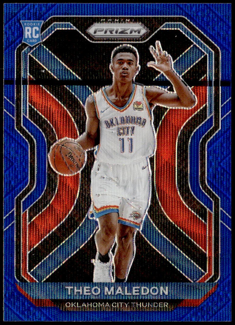 2020-21 Panini Prizm #289 Theo Maledon Blue Wave Prizms Rookie E1