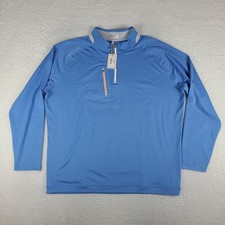 Peter Millar Sweater Mens 2XL XXL Blue Quarter Zip Verge Performance MS24EK42