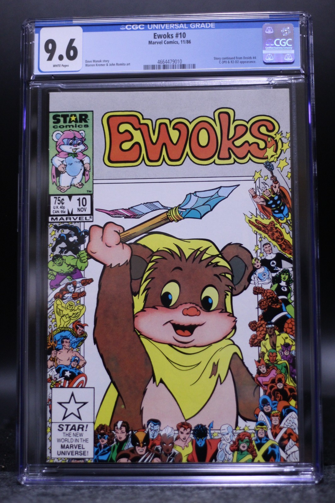 Ewoks (1985) #10 Marvel 25th Anniversary Frame Cover CGC 9.6 WH Pgs Star Comics