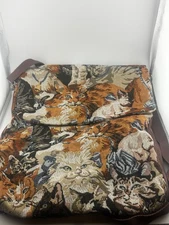 NWOT Cats Tapestry Black Canvas Messenger Bag. 15” New without tag.