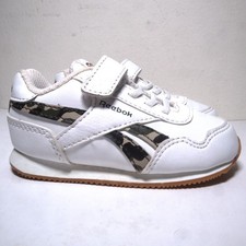 Reebok Toddler Sneakers Shoes Classic White Camo Stripe Size 6 Strap Closure