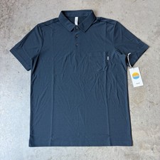 NEW Vuori Ace Polo Shirt Indigo Short Sleeve Pique Performance V164 Men s Medium