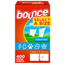 Bounce Select a Size Fabric Softener Dryer Sheets Outdoor Fresh 400 Anti Static