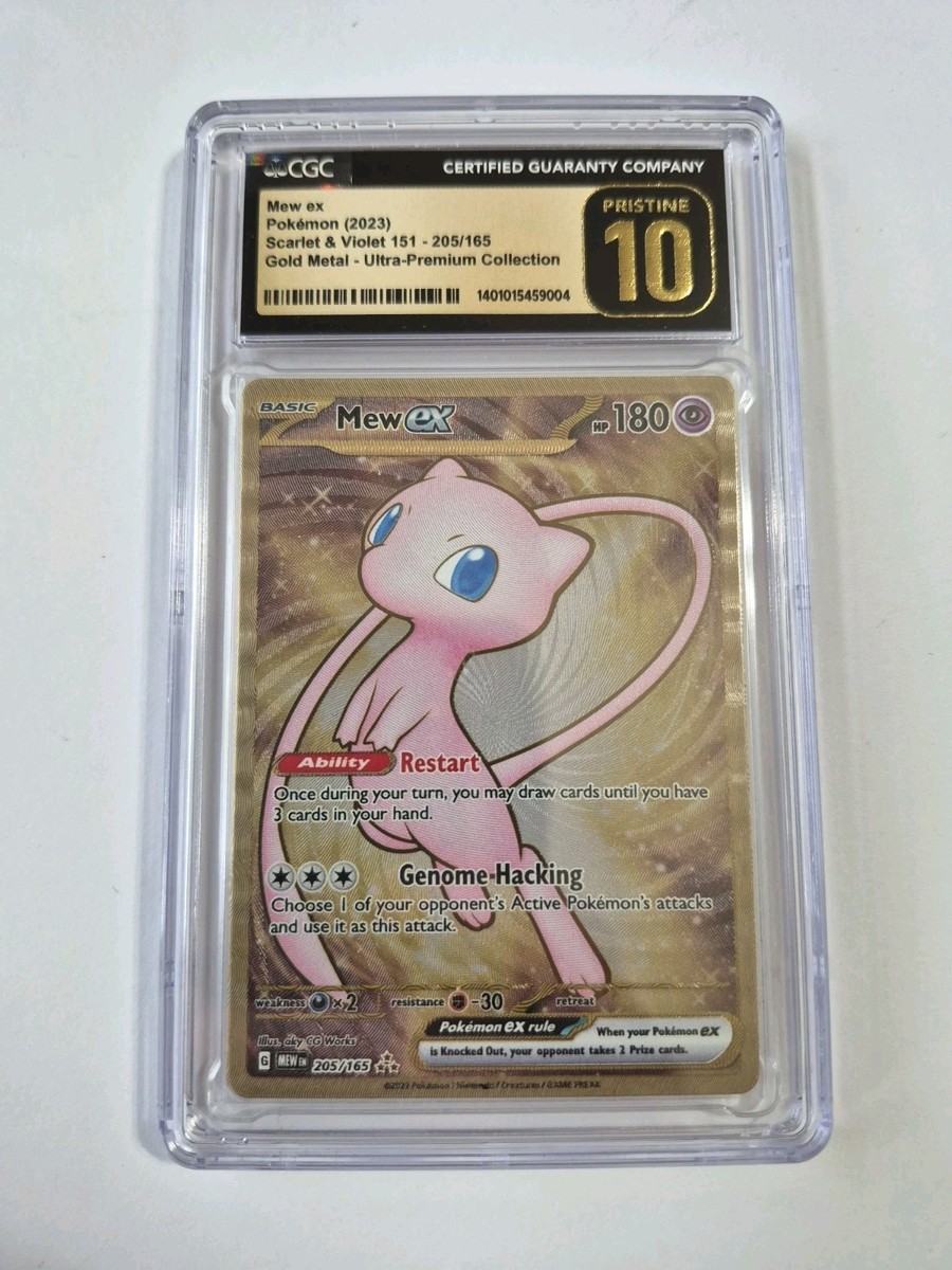 CGC 10 PRISTINE Mew Ex 205/165 Gold METAL 151 UPC PROMO Pokemon
