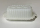 VTG 1950'S Hazel Atlas White Milk Glass Half 1/2 Stick Butter Dish & Lid