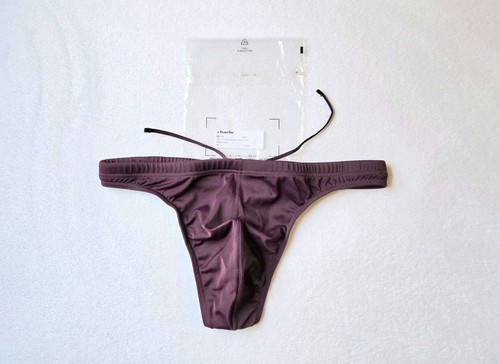 Charlie By MZ Men's Body Swim Thong. Size (XL) 33-35-Black Cherry