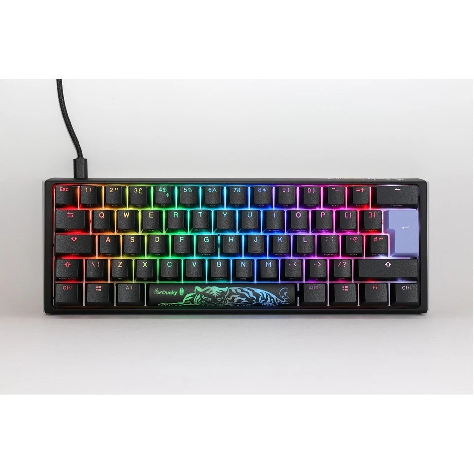Ducky One 3 Classic 60 USB RGB Mechanical Gaming Keyboard Cherry Red - Black UK - Image 3 of 4