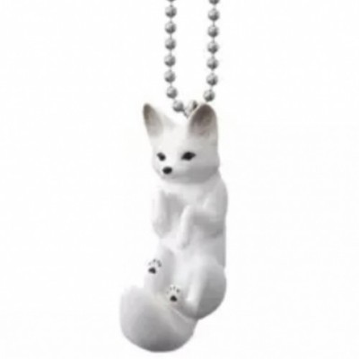 Extremely Rare Tiny Fox Yurakitsune Keychain Mascot White Fox