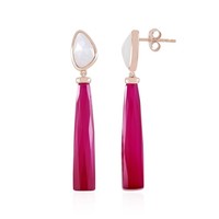 Cavill Damen Ohrringe Sterlingsilber RoséVerg 2,61Ct Chalzedon Mondstein